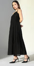 Ladies Chic Dress With Halter Neck Asymmetrical Flowing Hem
